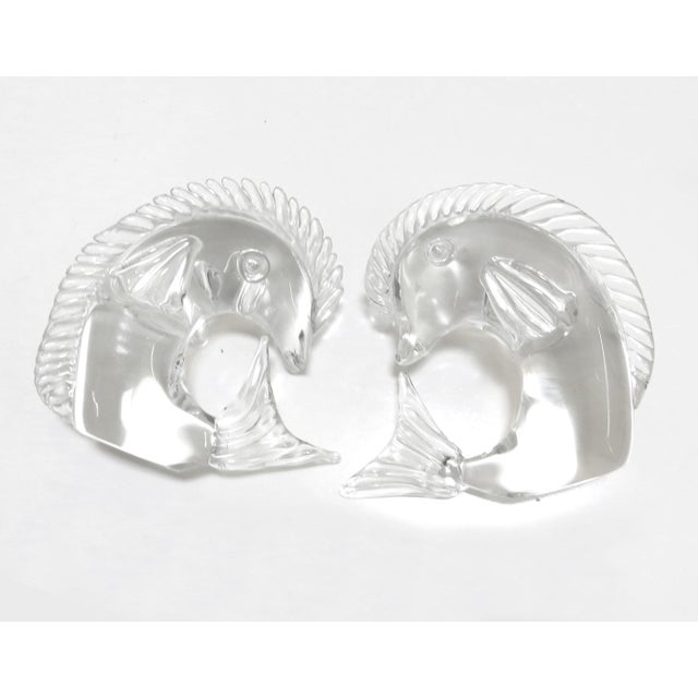 1960s Licio Zanetti Murano Clear Glass Fish Sculptures - A Pair For Sale In Madison - Image 6 of 10