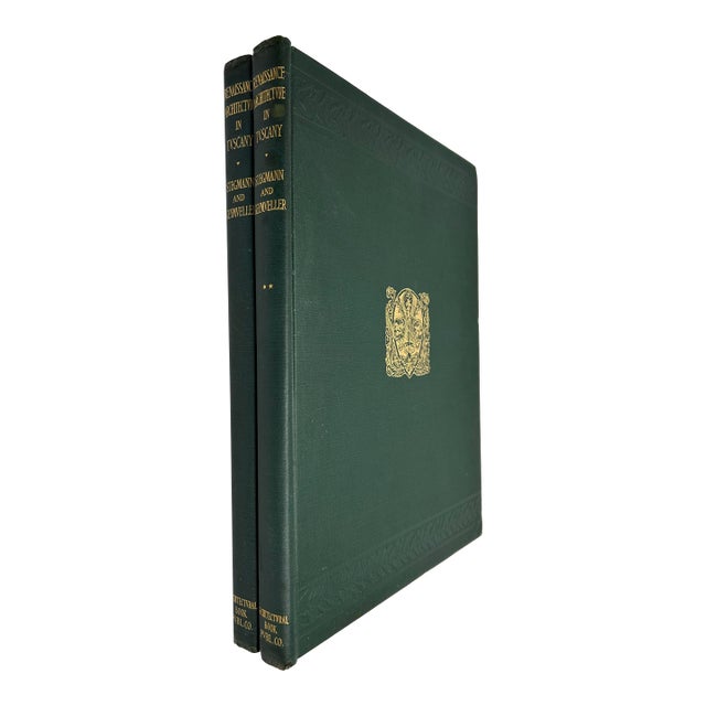 1920s Illustrated Folio Volume Set, Carl Von Stegmann's the Architecture of the Renaissance in Tuscany - 2 Books For Sale