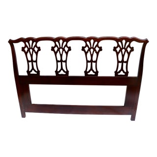 Queen Bed Headboard Chippendale Style Mahogany For Sale