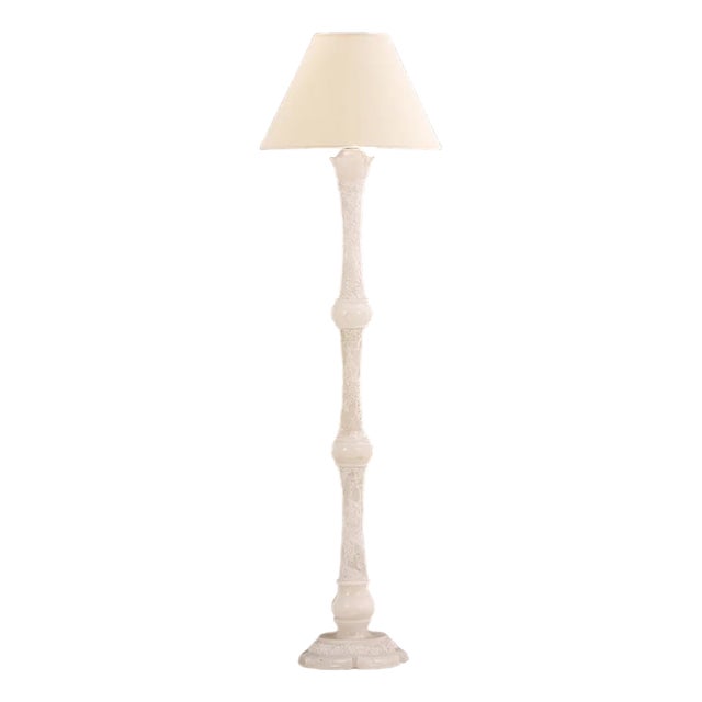 1930s Italian Carved Alabaster Floor Lamp For Sale