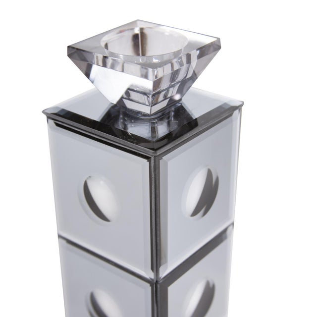 2020s Grigio Mirrored Candle Holder For Sale - Image 5 of 11