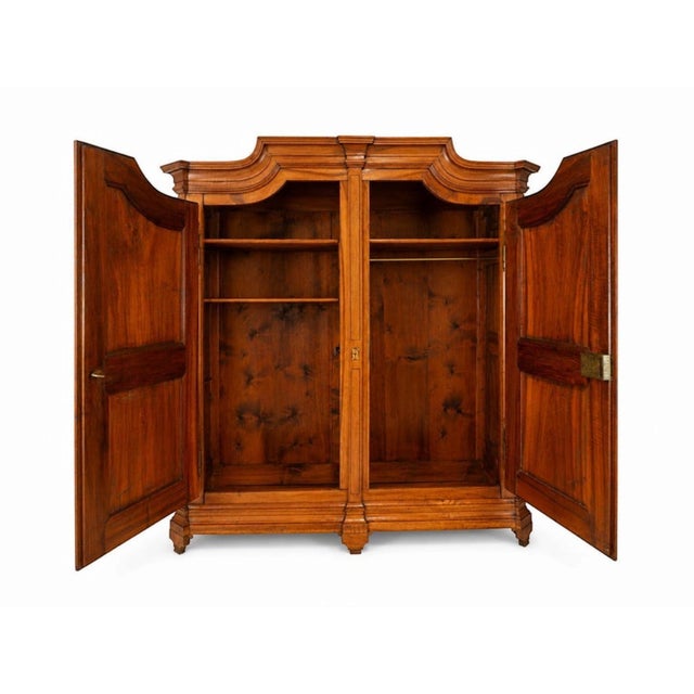 Wood Louis XVI Walnut Armoire with Fine Marquetry For Sale - Image 7 of 8