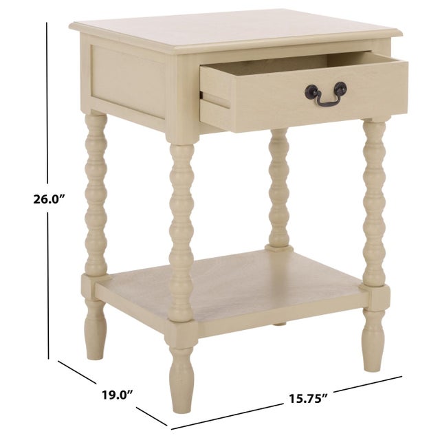 Contemporary Athena Bobbin Accent Table in Sand For Sale - Image 3 of 9
