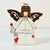 A fun Arts & Crafts Boho Chic painted Valentine Angel. It's from the 1990s and features an antique white painted wood body...