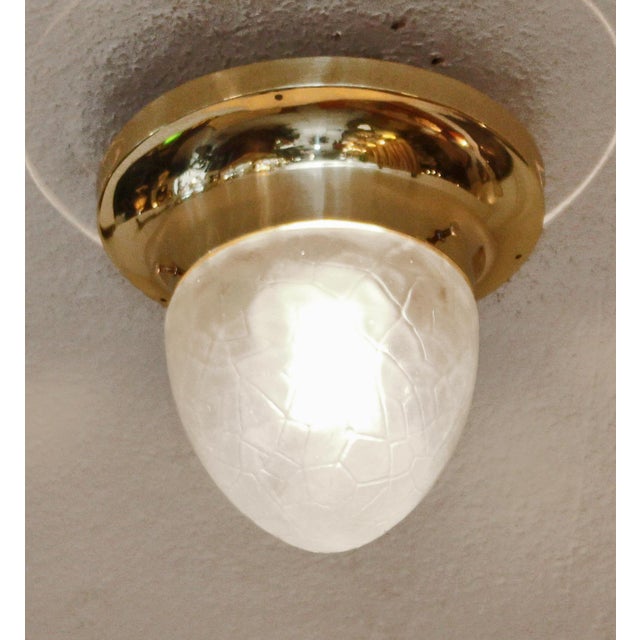 Art Nouveau Ceiling Lamp in Brass and Glass, 1890s For Sale - Image 3 of 10