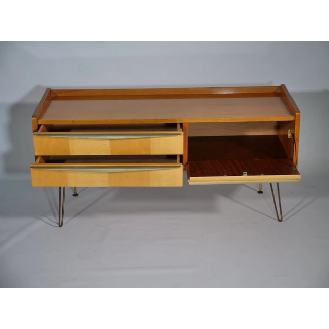 Italian Cherry Wood Lowboard with Original Hairpins, 1950s For Sale - Image 6 of 13
