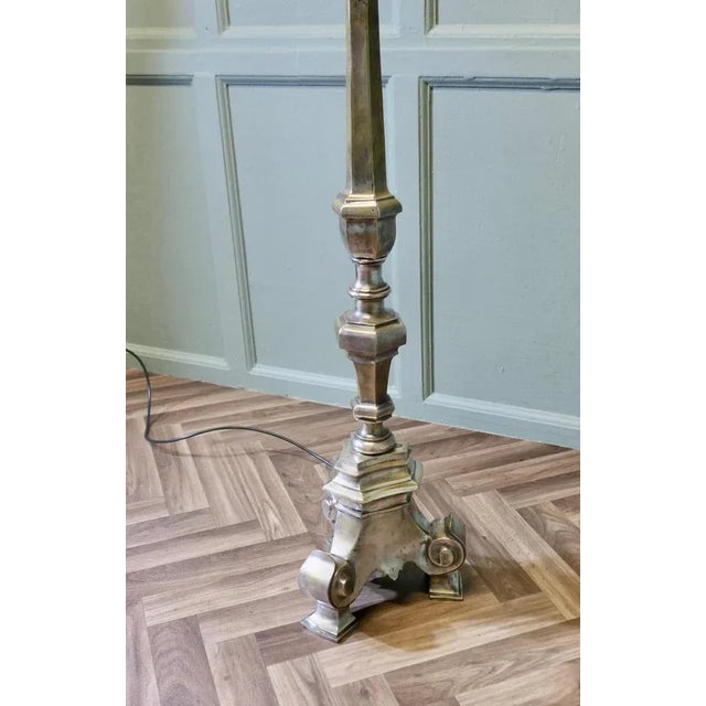 Gold Silver-Plated Floor Lamp, 1900s For Sale - Image 8 of 11