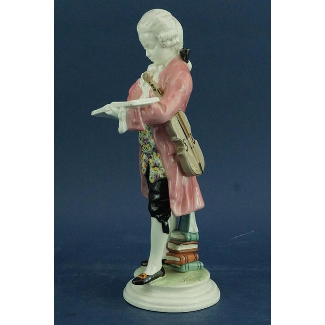 19th Century Art Nouveau Ceramic Sculpture Depicting Wolfgang Amadeus Mozart as a Child by Perigot for Goldscheider, Austria, 1890s For Sale - Image 4 of 18
