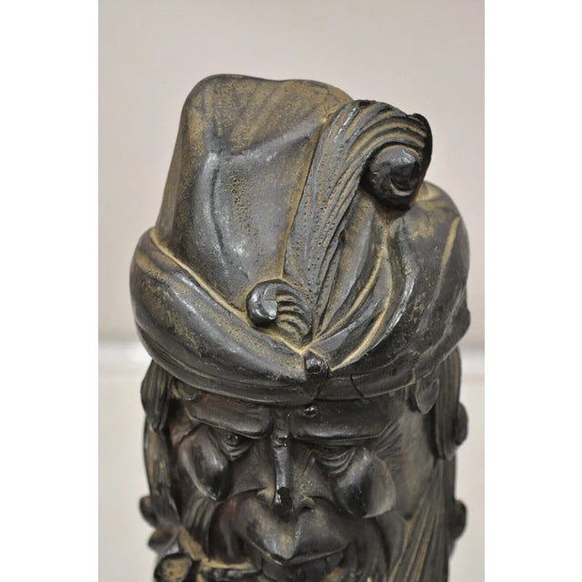 19th Century 19th Century European Black Forest Figural Wood Carved Bearded Man Lidded Tobacco Jar For Sale - Image 5 of 12