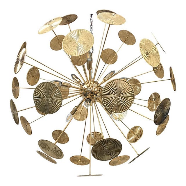 Handmade Hammered Sputnik Chandelier in Gold by Simoeng For Sale - Image 9 of 9