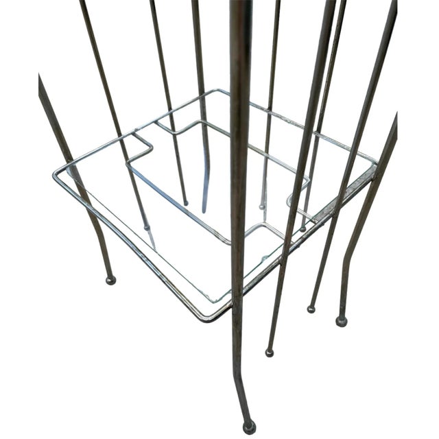 1960s Vintage 1960s Silver-Metallic Stand For Sale - Image 5 of 9