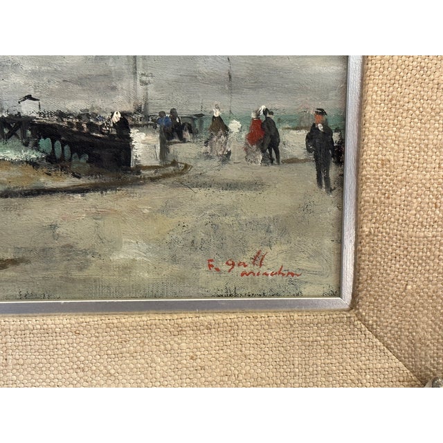 Wood 1960s Francois Gall Treport Signed Original Impressionist Seascape Painting, Framed For Sale - Image 7 of 10