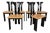 Vintage Chairs in Black Lacquered Wood by Pierre Cardin for Roche Bobois, 1970, Set of 6 For Sale