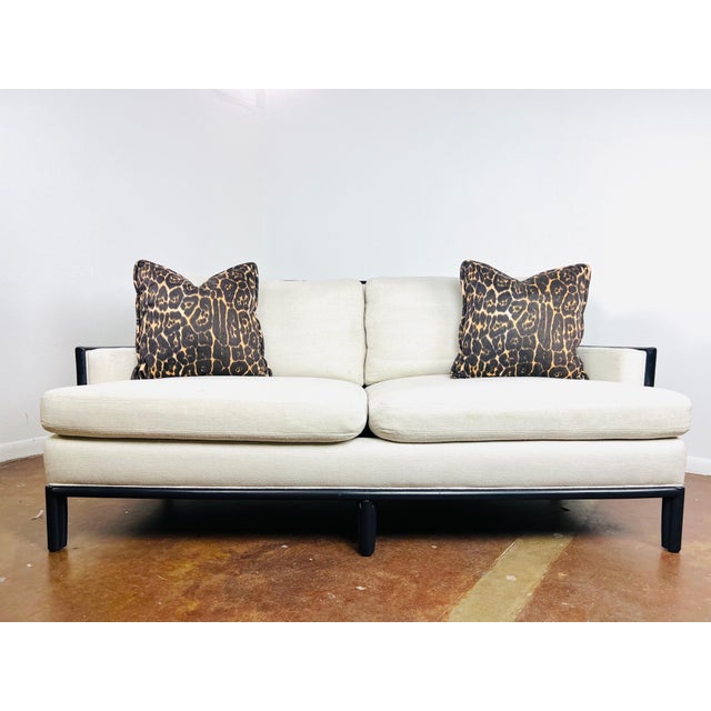 White Barbara Barry for McGuire Box Back Sofa For Sale - Image 8 of 12