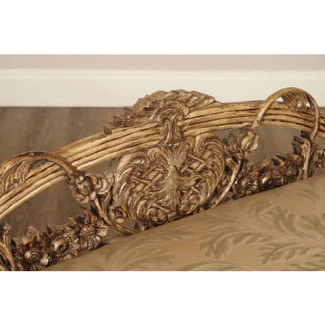 Tan Late 20th Century Italian Rococo Style Antiqued Window Bench For Sale - Image 8 of 18