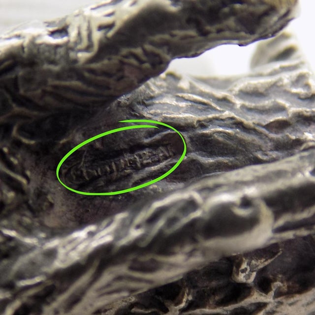 Vintage Italian Handmade Genuine Silver Sitting Cat Figurine, 1970s For Sale - Image 9 of 13