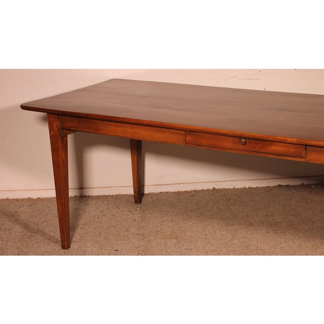19th Century Cherry Wood Refectory Table For Sale - Image 3 of 12