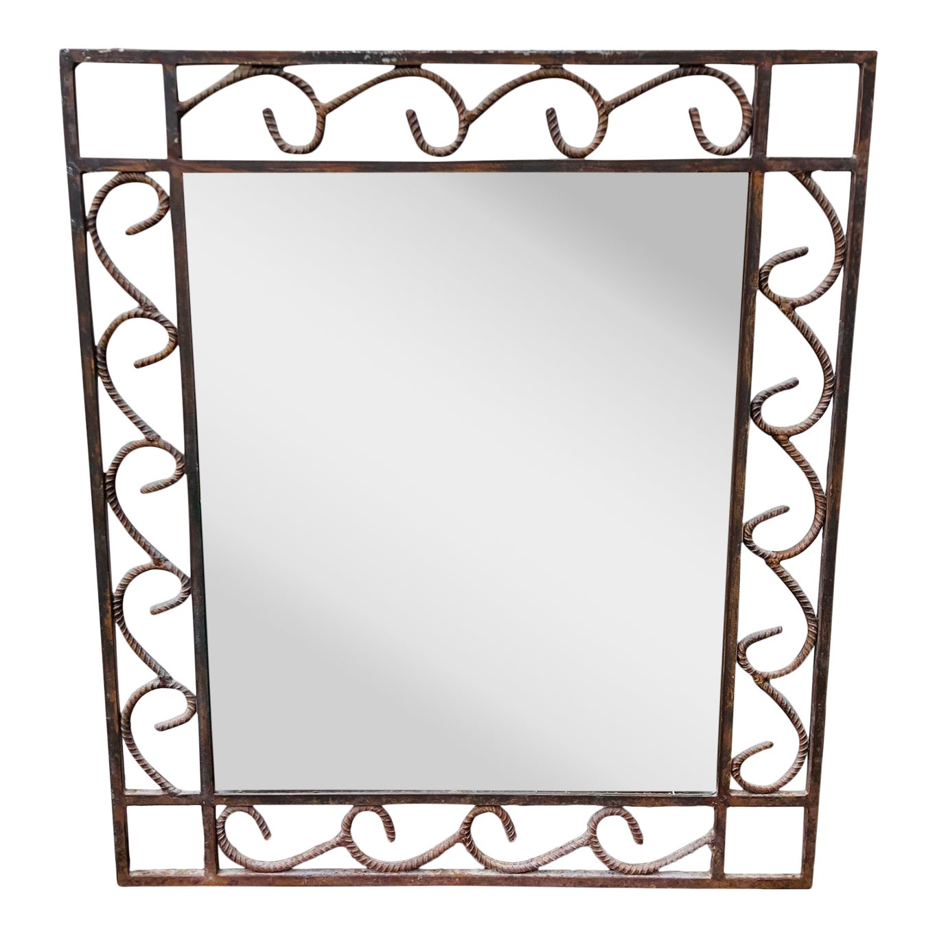 Late 20th Century Large Wrought Iron Mirror Chairish