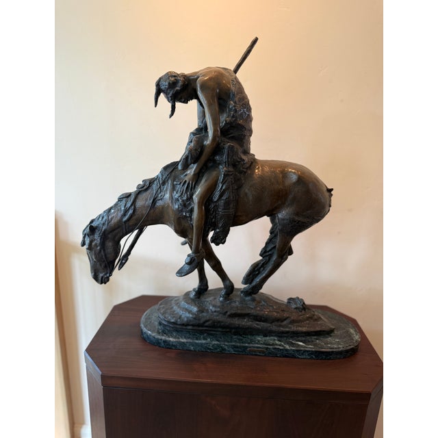 Metal 1960s Substantial Bronze Sculpture, End of the Trail, James Earle Fraser 1876-1953 For Sale - Image 7 of 7