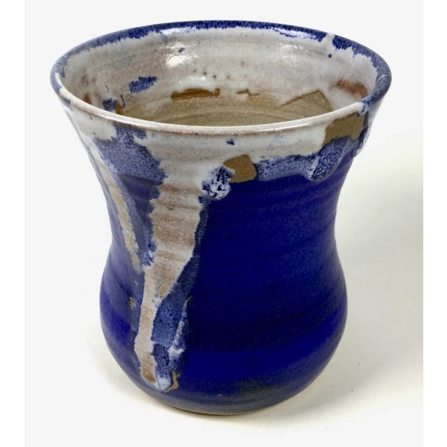 Artisan Vintage Cobalt Drip Vase For Sale - Image 13 of 13