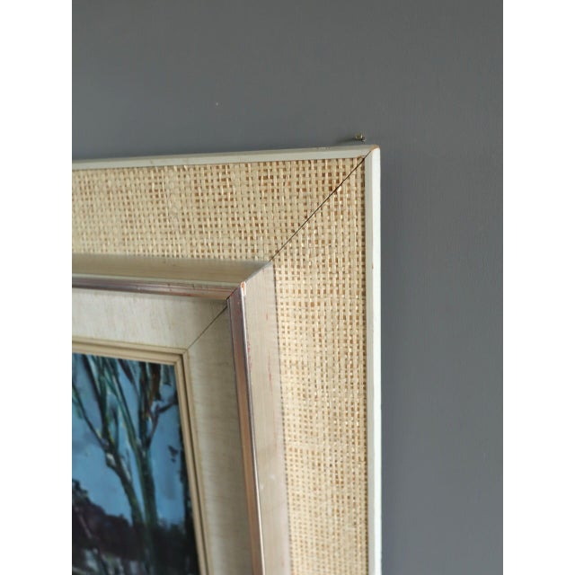 Textile Mid-Century Modern 'Winter Light' Vintage Swedish Expressive Landscape Oil Painting, Framed For Sale - Image 7 of 12