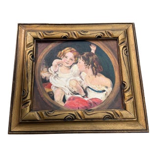 1950s "The Calamady Children," After Frames Sir Thomas Hand Painted Signed For Sale