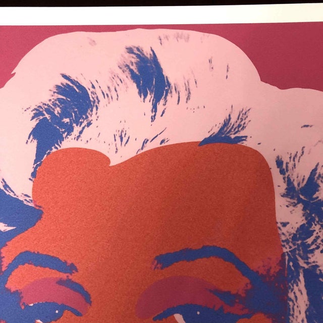Pink 1990s After Andy Warhol "Marylin Monroe" Lithograph For Sale - Image 8 of 11