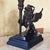 Vintage Neoclassical Bronze Winged Lion Griffin Table Lamp With Linen Shade For Sale - Image 9 of 18