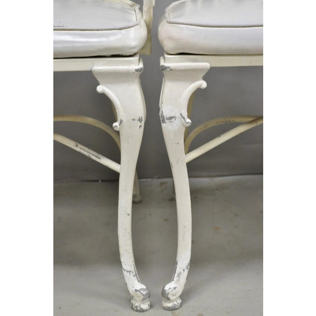 Vintage Art Nouveau Style Trojan Scrolling Cast Aluminum Dining Chairs Set of 4 For Sale - Image 11 of 18