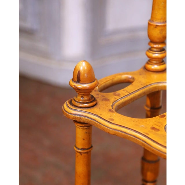 19th Century French Faux Bamboo Umbrella Stand With Zinc Drip Tray For Sale - Image 9 of 12
