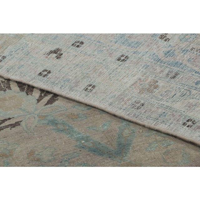 Textile Oversized Antique Persian Mashad Rug With Floral Design in Blue - Rug & Kilim For Sale - Image 7 of 7