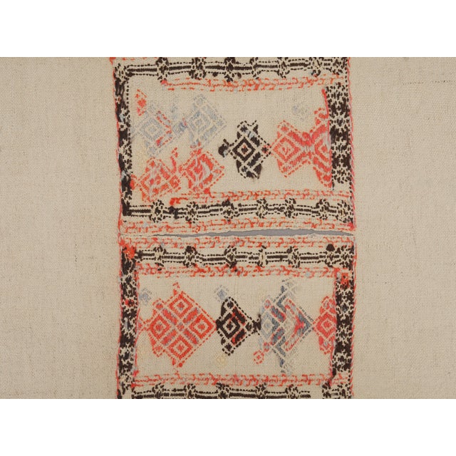 White 1970s Vintage Handmade Wool Cotton White Runner Rug For Sale - Image 8 of 11