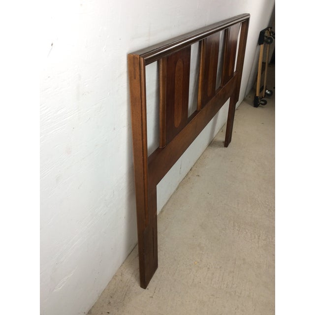Mid Century Modern Full Size Headboard With Burl Inlay For Sale - Image 14 of 18
