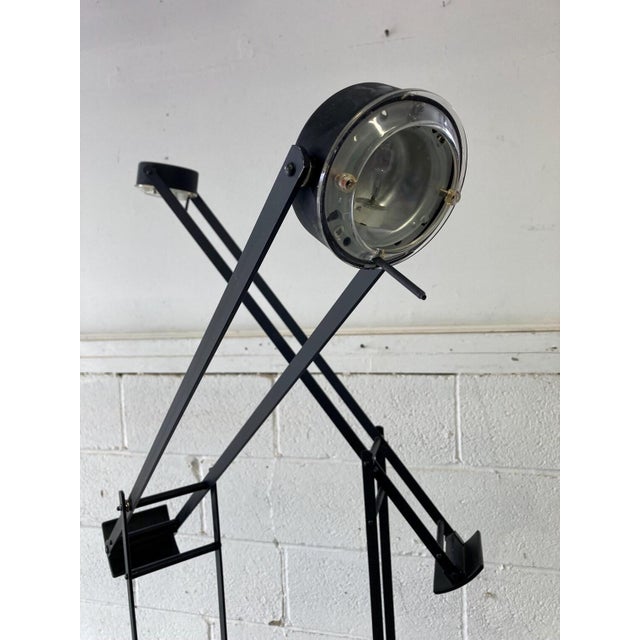 Pair of Mid Century Modern Tizio Style Black Italian Floor Lamps For Sale - Image 9 of 10