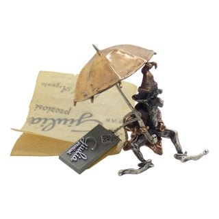 Vintage Italian Handmade Sterling Silver 925 & Copper Goblin Figurine from Giulia Preziosi, 1970s For Sale