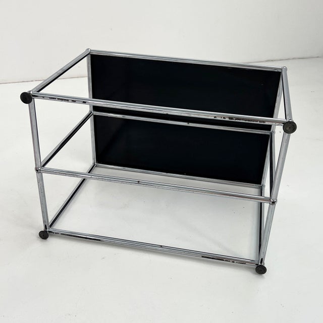 Black Black Low Console Table by F. Haller & P. Schärer for USM Haller, 1980s For Sale - Image 8 of 9