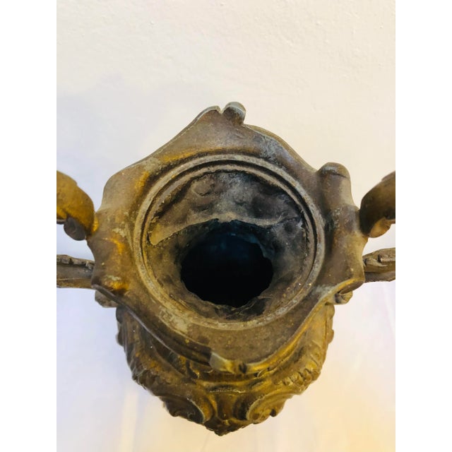Stone Antique French Cast Bronze and Marble Base Amphora, 1920s For Sale - Image 7 of 13
