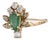 0.47ctw Pear Emerald Diamond Halo Ring 18k Yellow Gold Size 5 For Sale