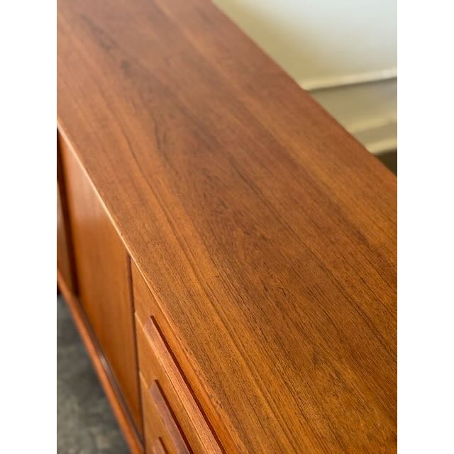 Brown 1970's Danish Modern Teak Credenza For Sale - Image 8 of 17