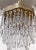 Italian upside down layered rim chandelier with brass rim and 30% leaded crystal plug drops. Restored, rewired and it has...