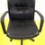 Vintage Black Faux Leather Swivel Office Chair For Sale - Image 3 of 10