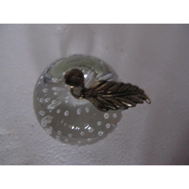 Late 20th Century Brass and Glass Apple Paperweight For Sale - Image 9 of 11