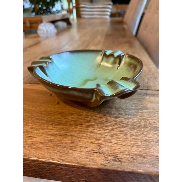 Mid-Century Modern Frankoma Ashtray Green Tobacciana For Sale - Image 3 of 6