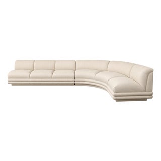 Vintage Three-Piece Curved Modular Sectional Sofa For Sale