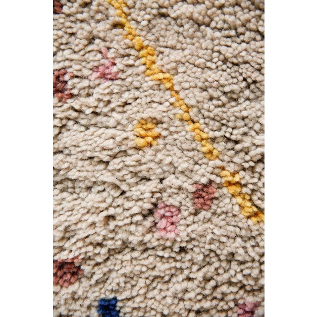 Beige Beige Handmade Moroccan Wool Rug With Multicolor Confetti Polka Dots 3x5 Ft For Sale - Image 8 of 12