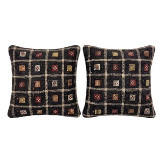 Turkish Wool Kilim Pillow Cover 24'' X 24'' - Set of Two For Sale