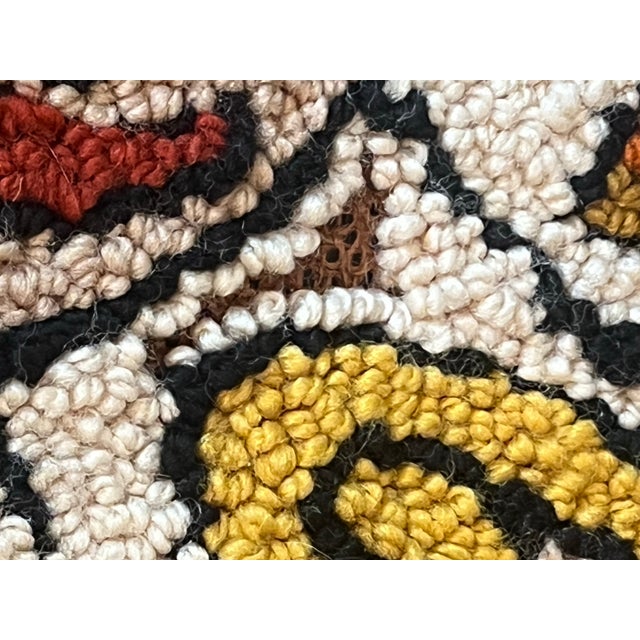 Textile Vintage Rare Mid Century Modern Large Zodiac Horoscope Circle Carpet 1960s 1970s For Sale - Image 7 of 9