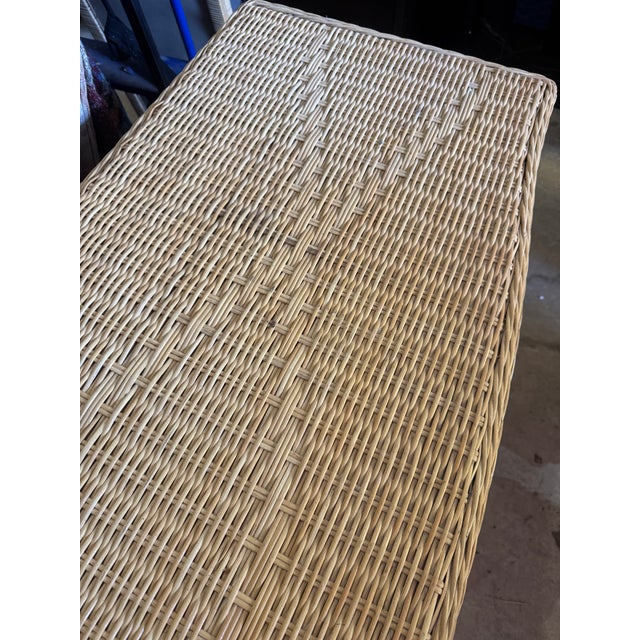Brown Vintage Natural Woven Rattan Six-Drawer Dresser For Sale - Image 8 of 12