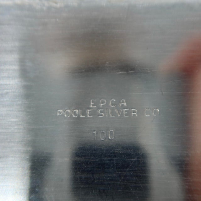 Metal Vintage 1975 Silverplate Trophy Tray With Handles — Engraved, Poole Silver Co. For Sale - Image 7 of 9