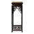 3.5" Dark Brown Scroll Pattern Square Tall Slim Wood Display Stand Riser For Sale